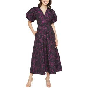 Kay Unger Womens Grace Tea Length Dress